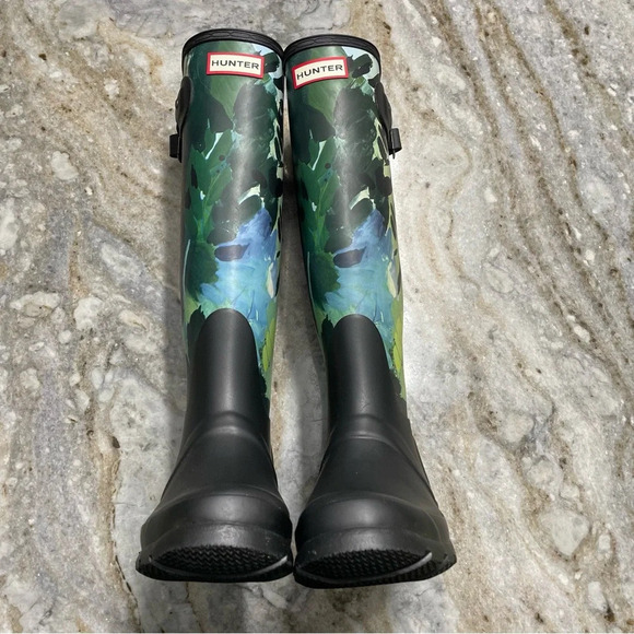 Hunter Original Limited Edition Tall Botanical Print Wellington Boot Size - Picture 5 of 14